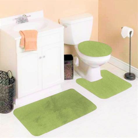 lime green bathroom mat set